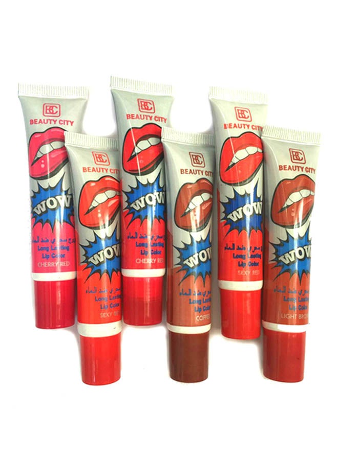 Pack Of 6 Wow Lip Color Set Multicolour