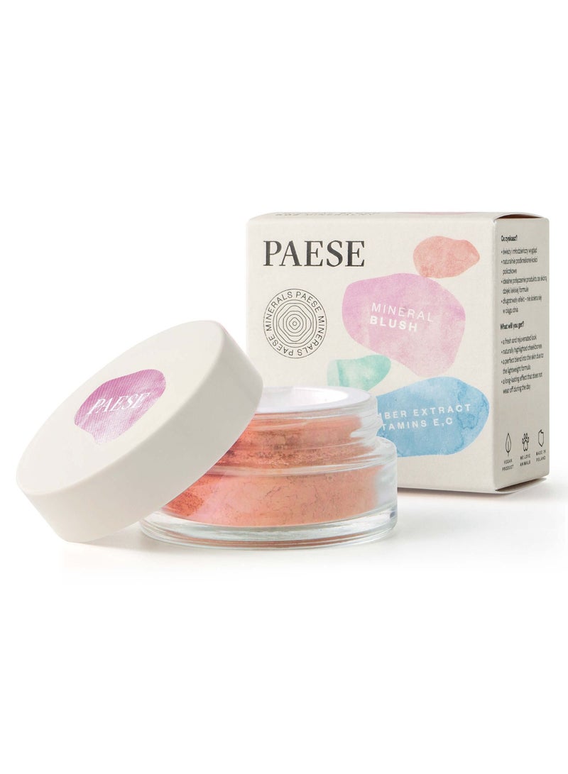 Mineral Blush with Natural Ingredients, Long Lasting Effect, 300W Peach