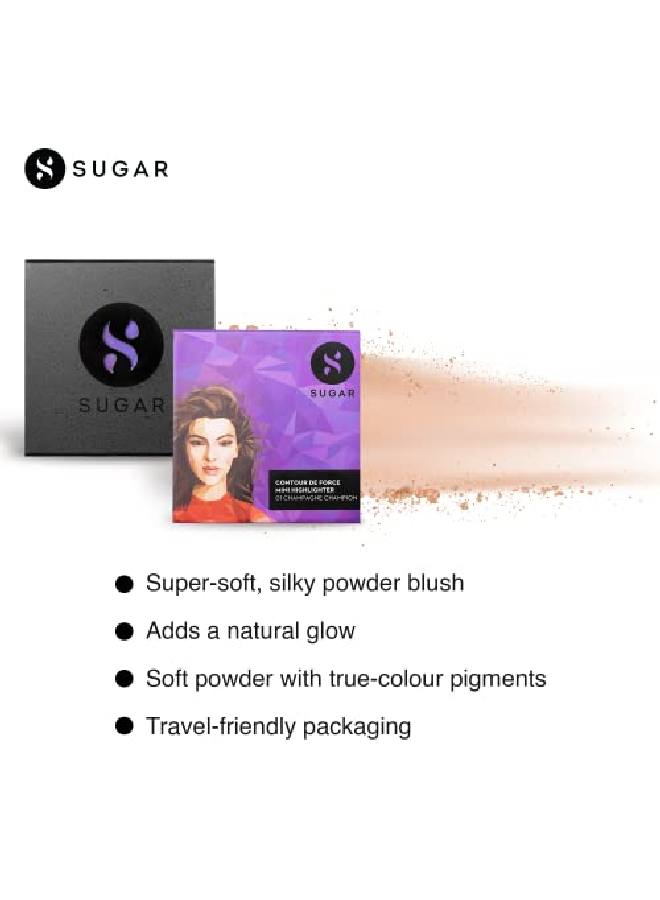 Contour De Force Mini Highlighter 01 Champagne Champion (Champagne Gold) Lightweight Easily Blendable Illuminating Bronzer Matte Finish