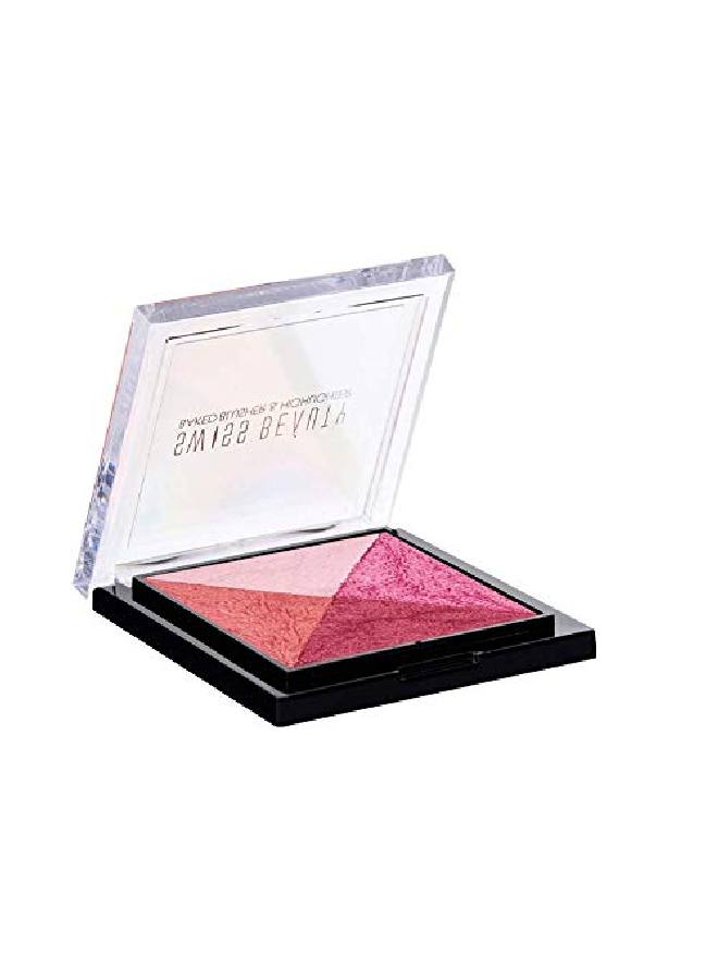 Baked Blusher Highlighter Face Makeup Multicolor02 7G