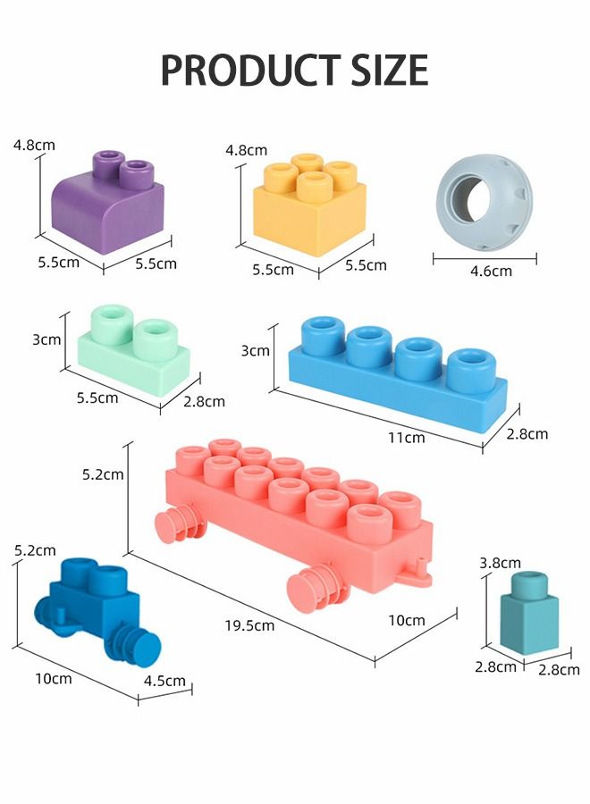 Soft Building Block Sets for Kids,Top STEM Building Blocks,Large Construction Block Toys for Toddler,Soft Rubber Building Block Early Educational Toy,Sensory Stacking Rock