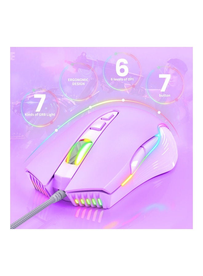 CW905 6400 DPI Wired Gaming Mouse USB Game Mice 7 Buttons Design Breathing LED Colors for Laptop PC Gamer
