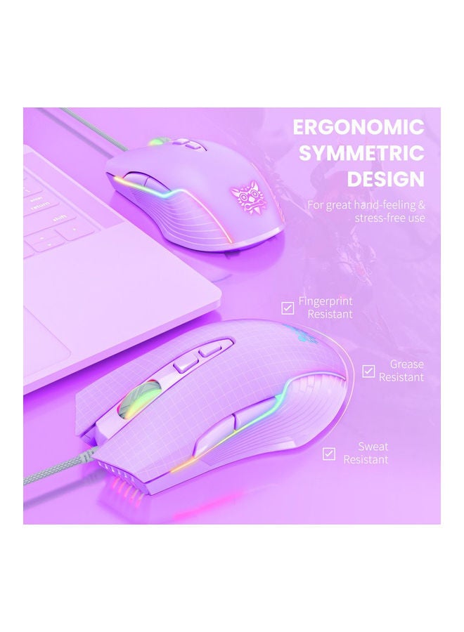 CW905 6400 DPI Wired Gaming Mouse USB Game Mice 7 Buttons Design Breathing LED Colors for Laptop PC Gamer