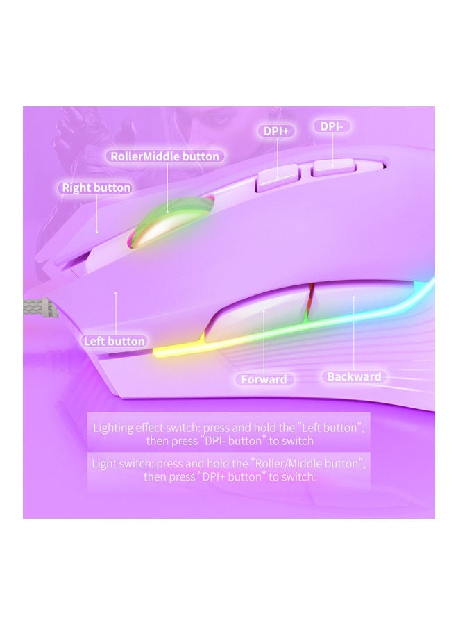 CW905 6400 DPI Wired Gaming Mouse USB Game Mice 7 Buttons Design Breathing LED Colors for Laptop PC Gamer