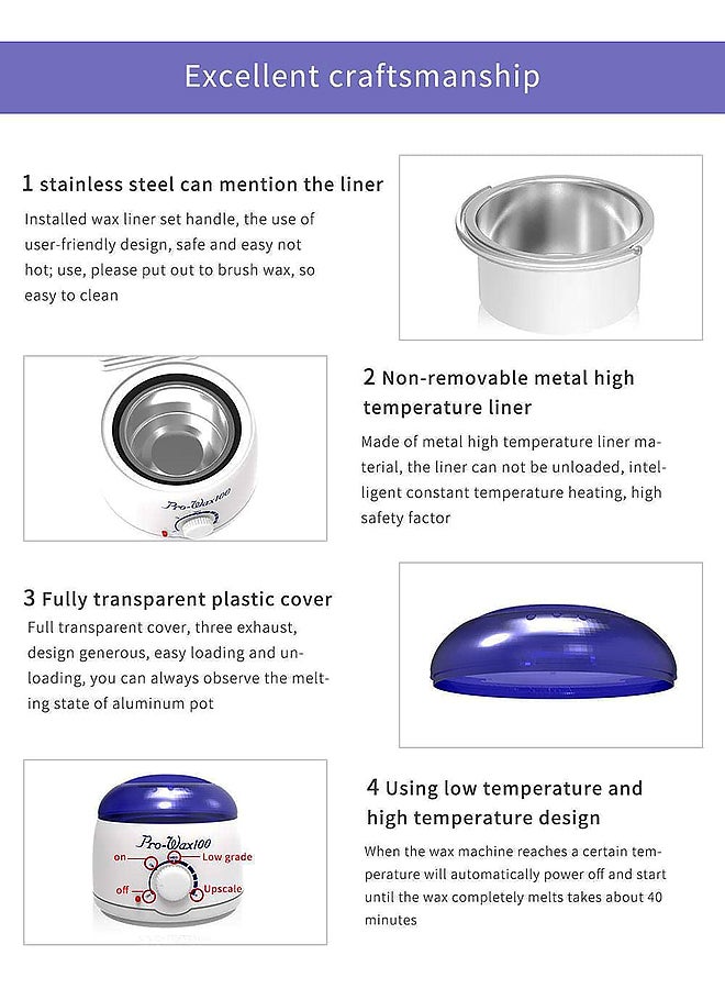 Professional Wax Warmer With 6 Flavors Hard Wax Beans
