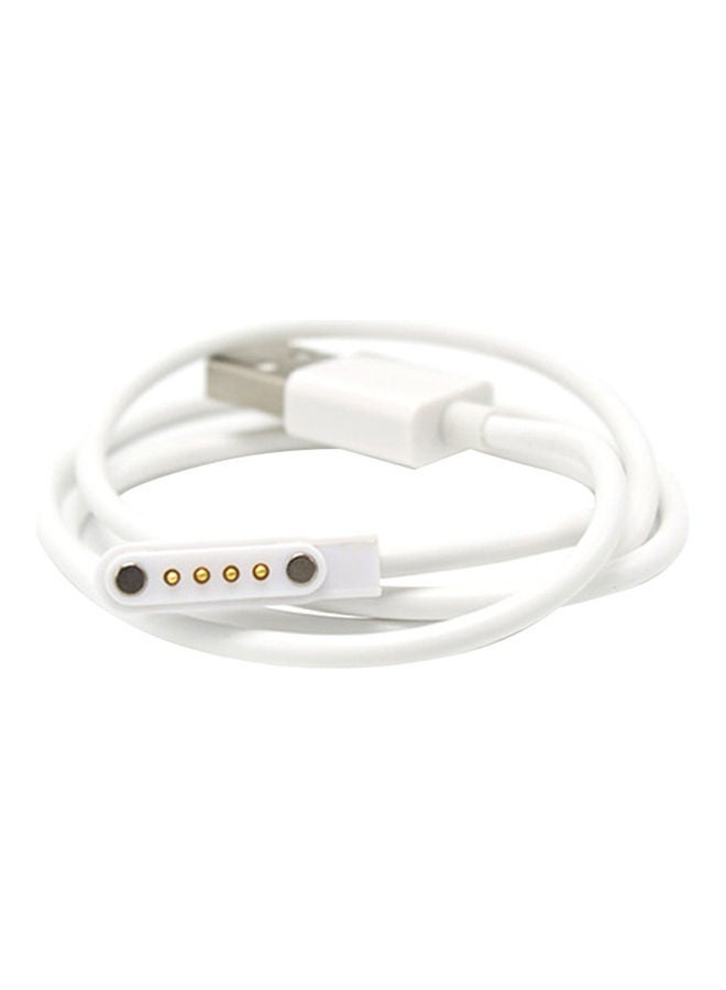 Universal Portable 4Pin Smart Watch Wireless Charger Rubber Fast Charging Cable White