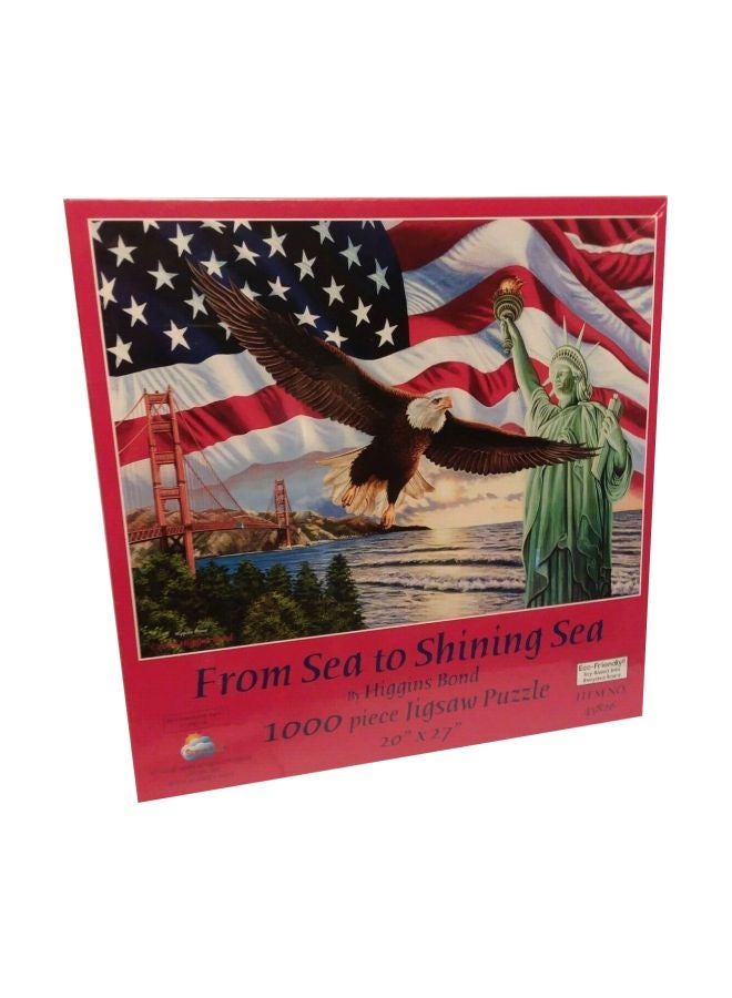 1000-Piece American Flag Bald Eagle Liberty Jigsaw Puzzle