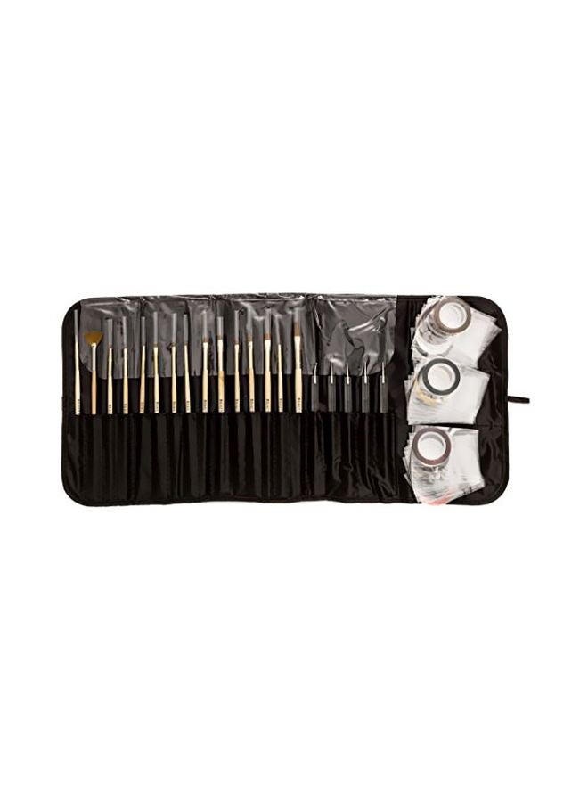 50-Piece Nail Art Tool Kit With Pouch Beige/White/Black