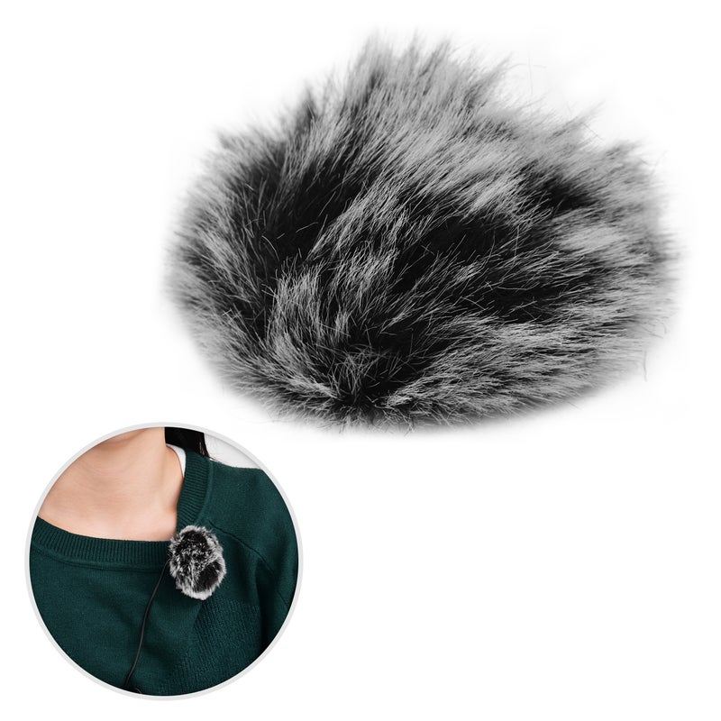 Clip-On Furry Microphone Windshield Mic LU-DD996 Grey
