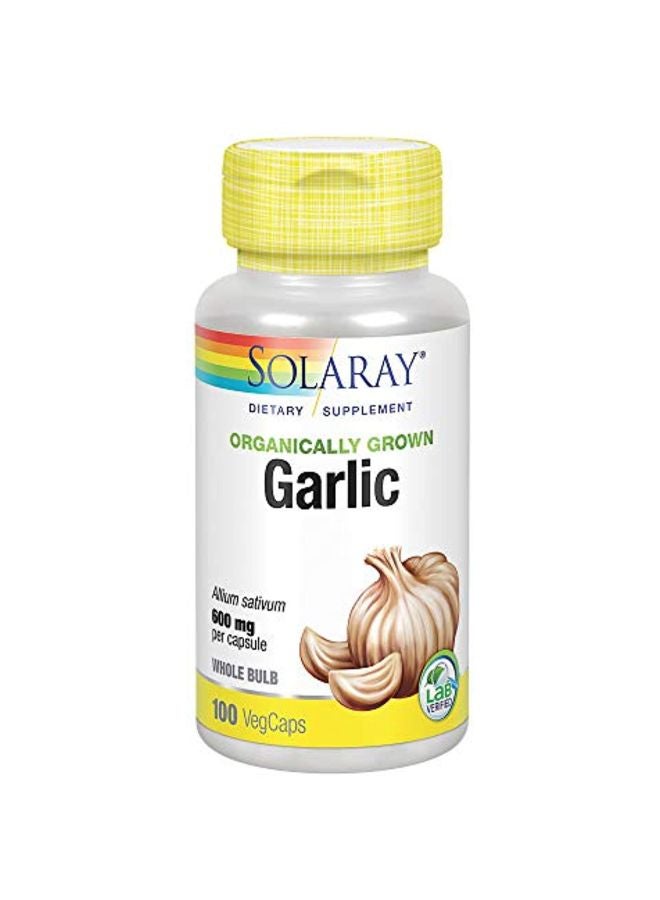 Organic Garlic 600mg Dietary Supplement - 100 Capsules