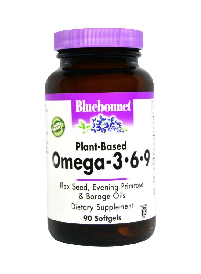 Plant-Based Omega-3-6-9 Dietary Supplement - 90 Softgels