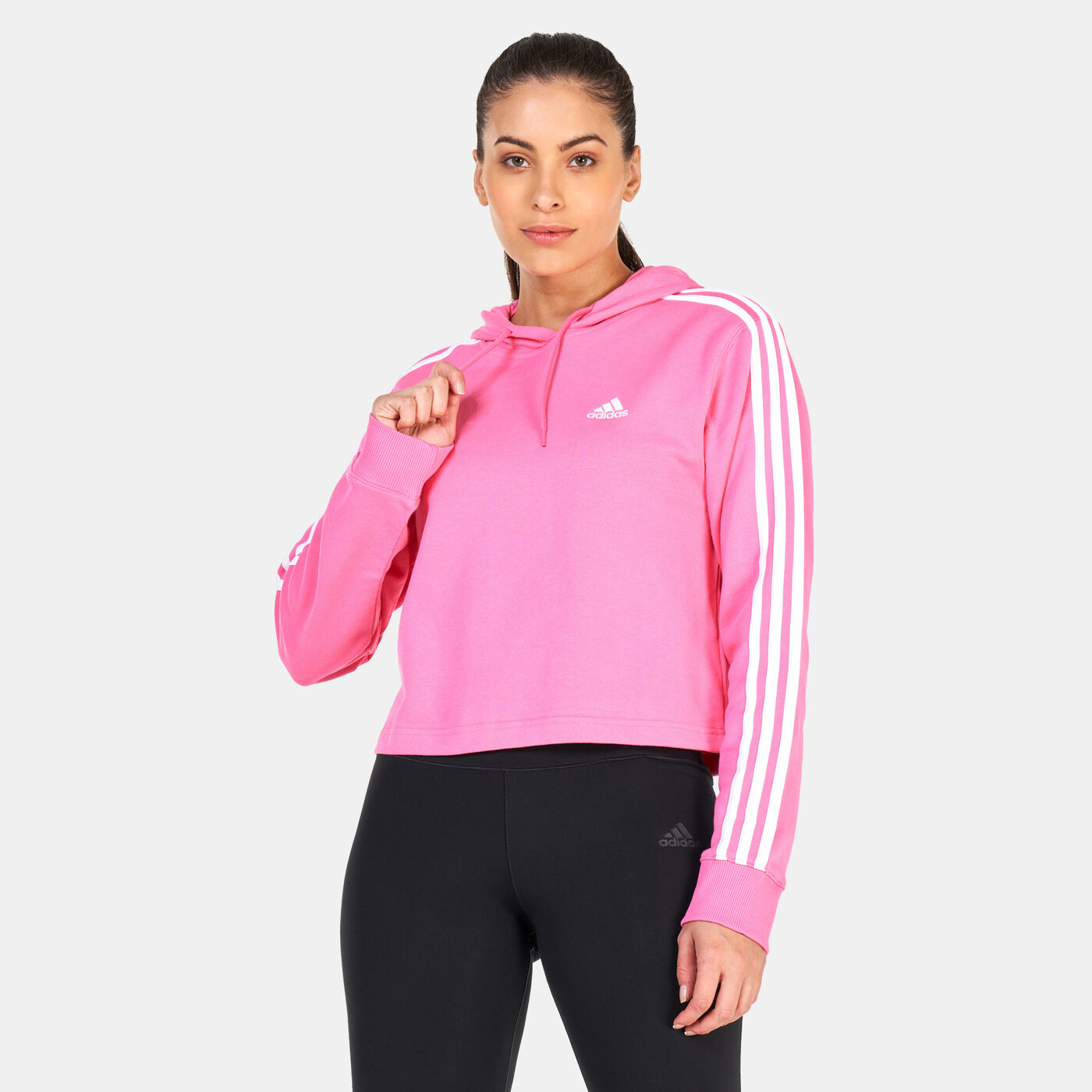 Women's Essentials 3-Stripes Crop Hoodie