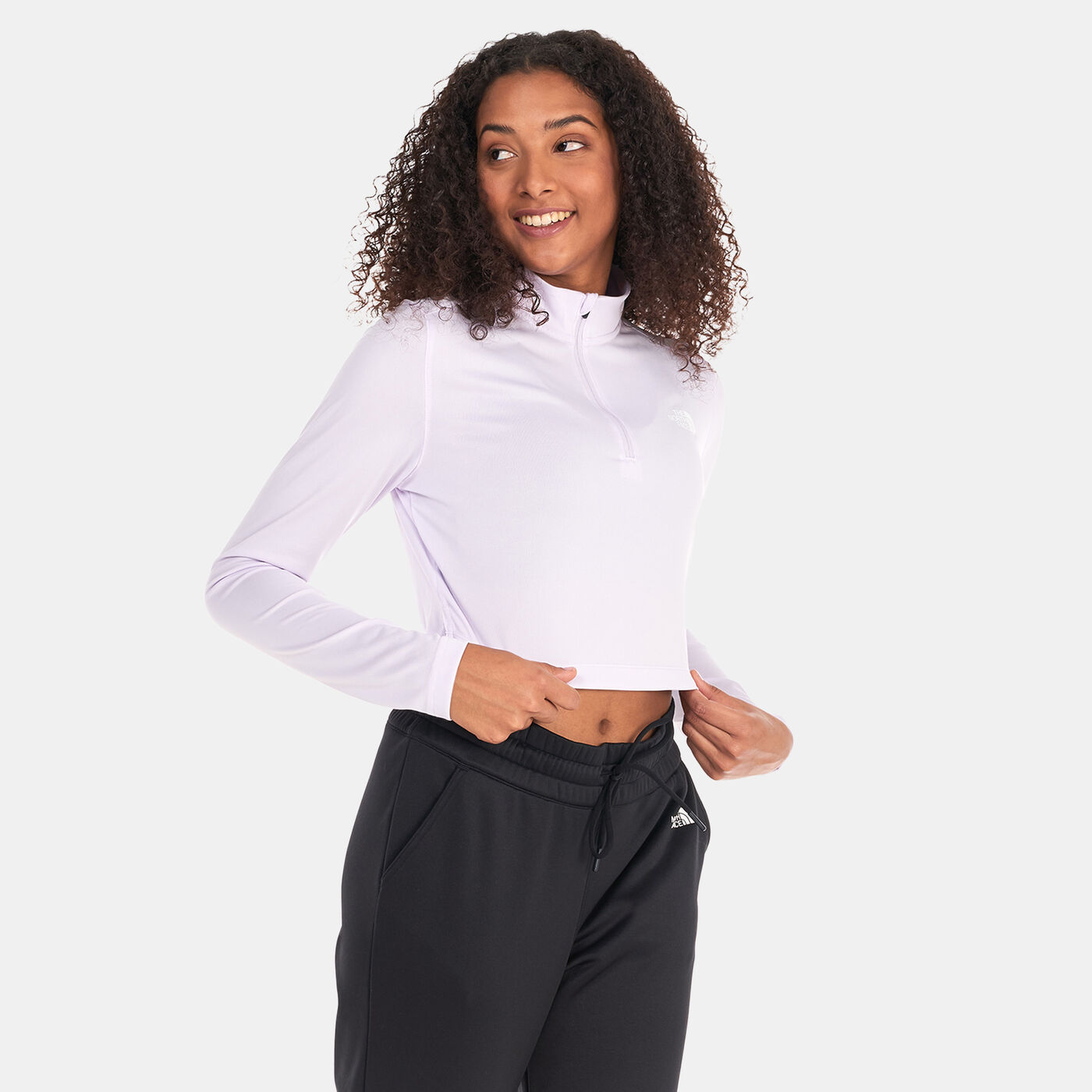 Women's Crop Zip Through Fleece Sweatshirt