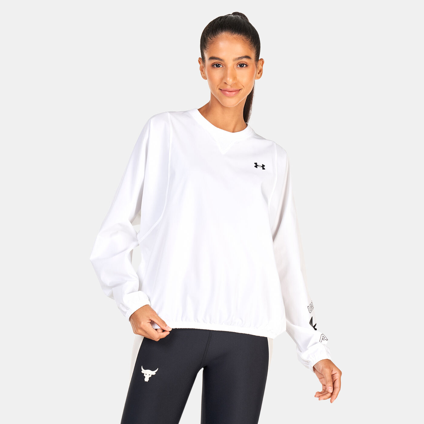 Women's UA Woven Graphic Crew Sweatshirt