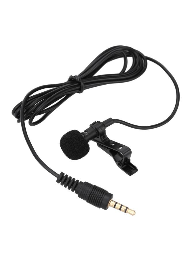 Portable Clip-On Lapel Lavalier Condenser Microphone LU-D3271 Black