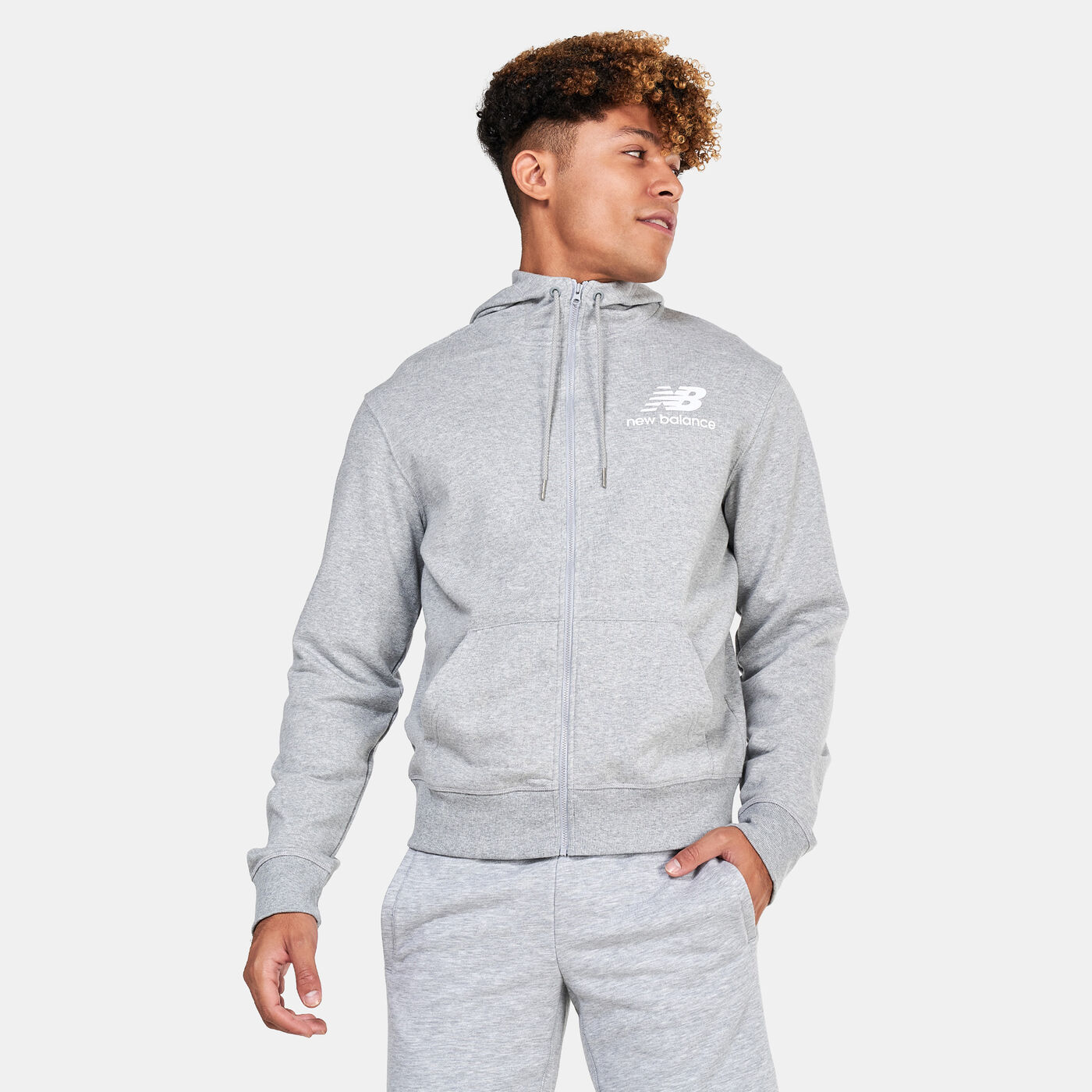 Men's Essentials Stacked Full-Zip Hoodie