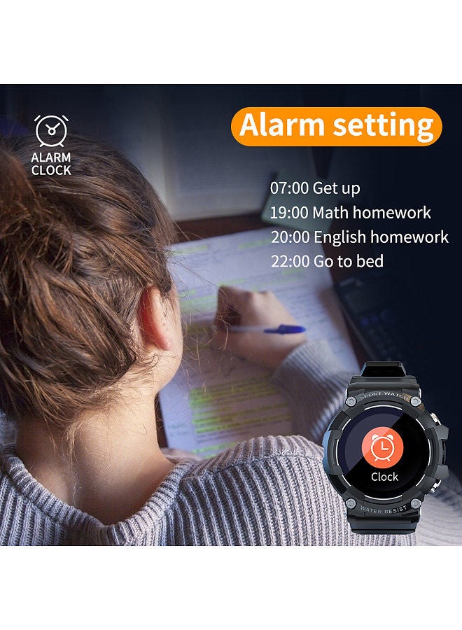 LOKMAT SKY Smart Sports Watch 1.28-Inch Full Circle Full-Touch Screen 4G Full Netcom SOS One-Key Call 0.3MP Camera 3-Meter Waterproof Multiple Sports Mode Strong Endurance Massive Dials Black