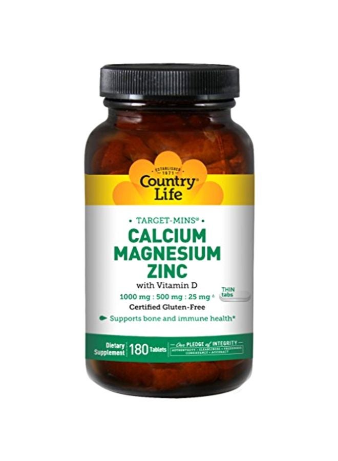 Calcium-Magnesium Zinc Dietary Supplements - 180 Capsules