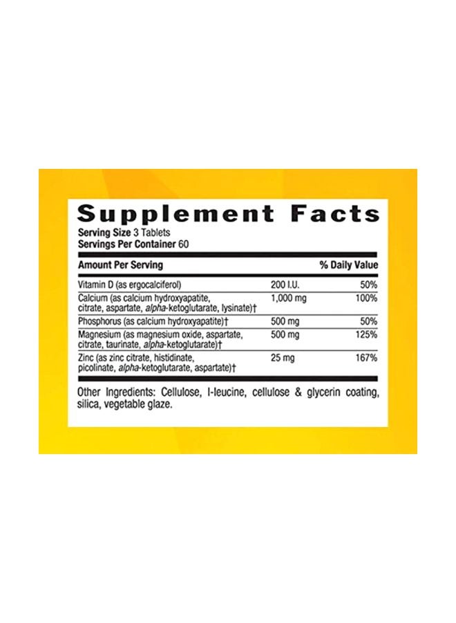Calcium-Magnesium Zinc Dietary Supplements - 180 Capsules