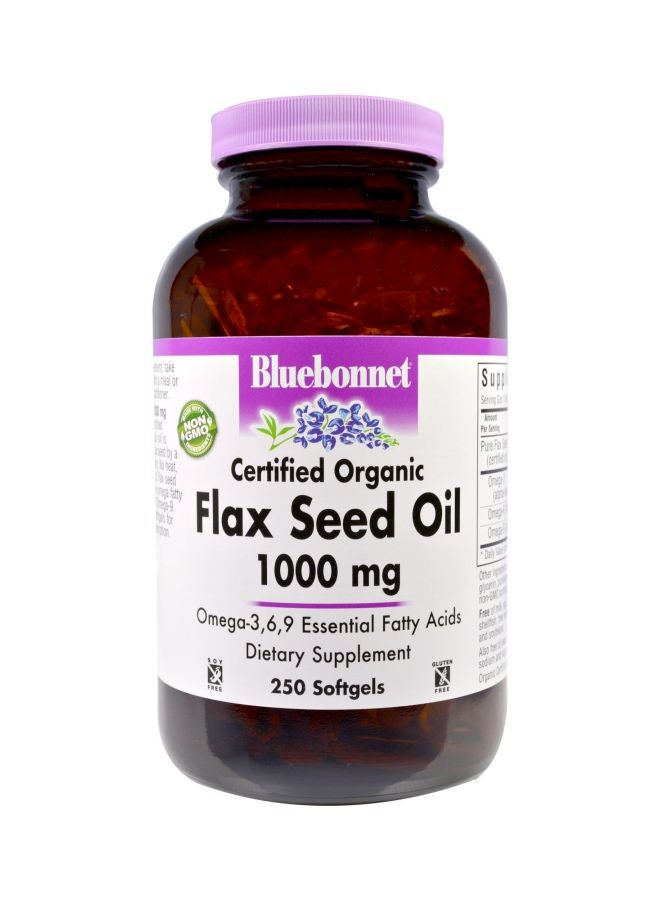 Flax Seed Oil 1000mg Dietary Supplement - 250 Softgels