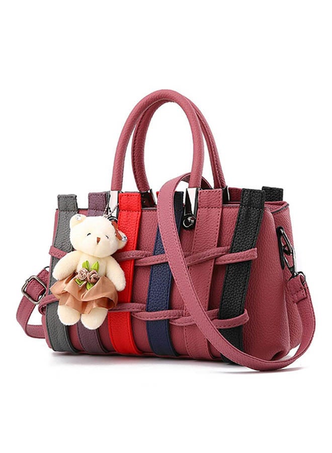 Bear Striped Crossbody Bag Red