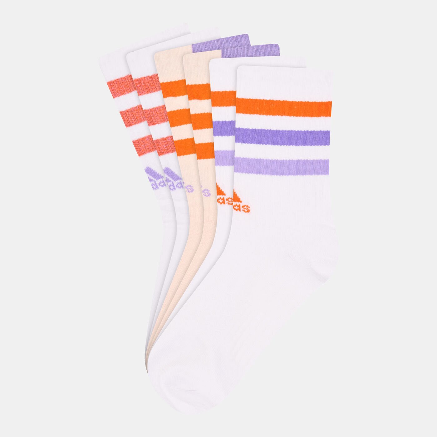 Men's Bold 3-Stripes Cushioned Crew Socks (3 Pack)