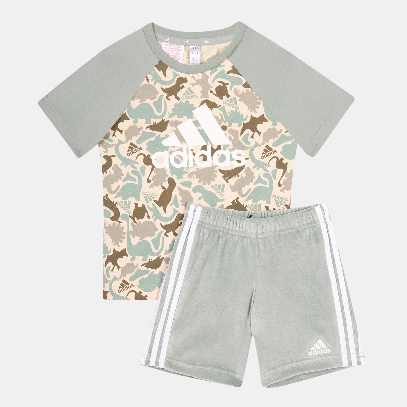 Kids' Dino Camo Allover Print T-Shirt and Short Set