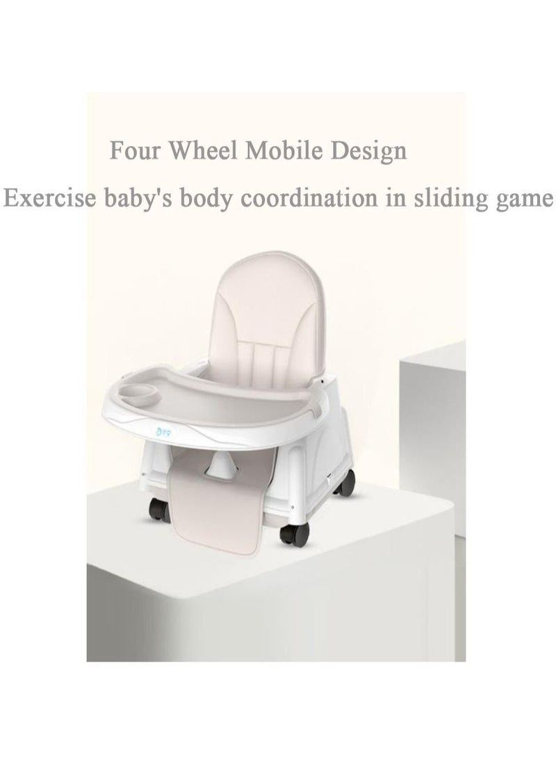 Dining Chair,Baby Dining Chair,Multifunctional Portable Folding Dining Chair,Free Adjustable,Safe and Environmentally Friendly,White