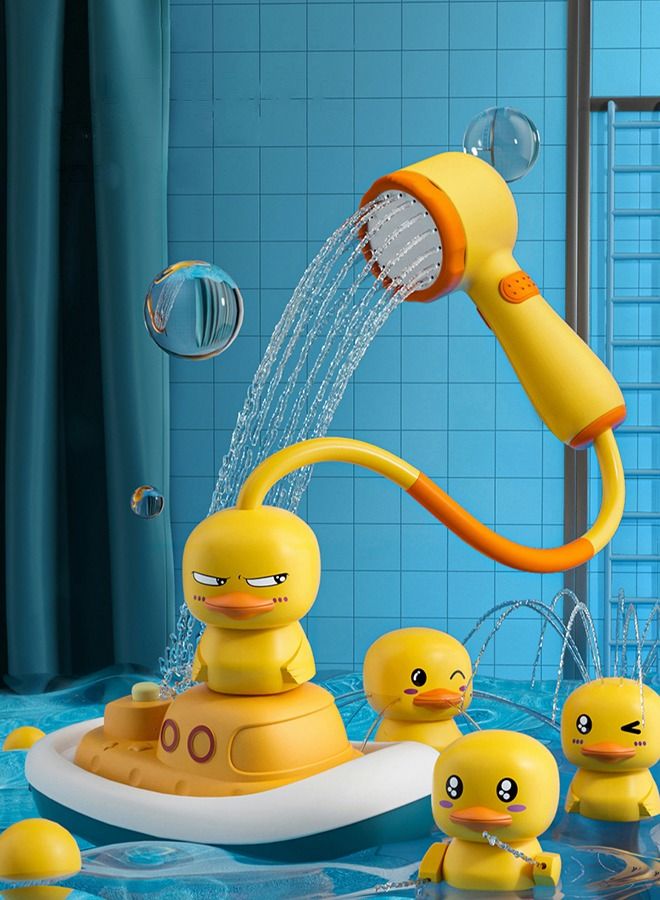 5-Piece Bath Toys for Toddlers Duck Sprinklers Floating Bathtub Toys Rotation Water Spray Duck Toys for Kids