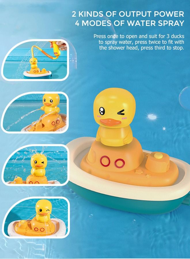 5-Piece Bath Toys for Toddlers Duck Sprinklers Floating Bathtub Toys Rotation Water Spray Duck Toys for Kids