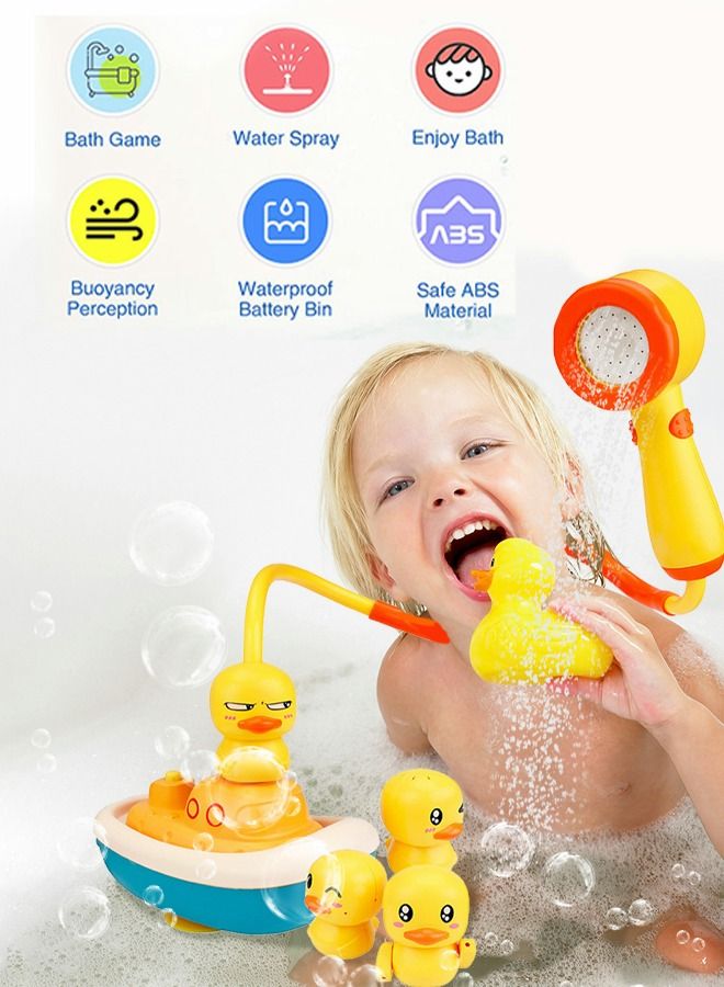 5-Piece Bath Toys for Toddlers Duck Sprinklers Floating Bathtub Toys Rotation Water Spray Duck Toys for Kids