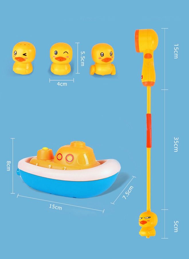 5-Piece Bath Toys for Toddlers Duck Sprinklers Floating Bathtub Toys Rotation Water Spray Duck Toys for Kids