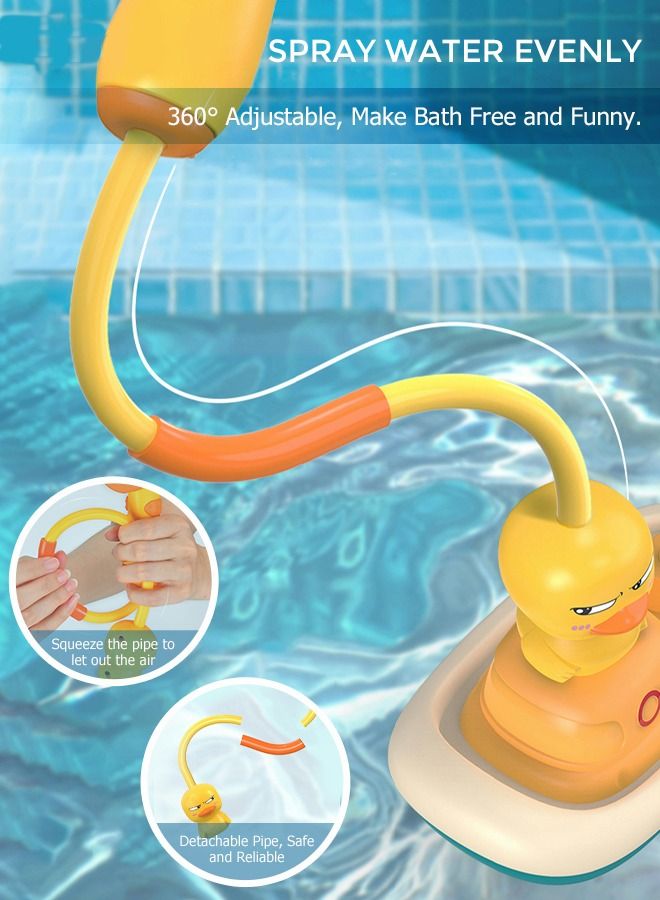 5-Piece Bath Toys for Toddlers Duck Sprinklers Floating Bathtub Toys Rotation Water Spray Duck Toys for Kids