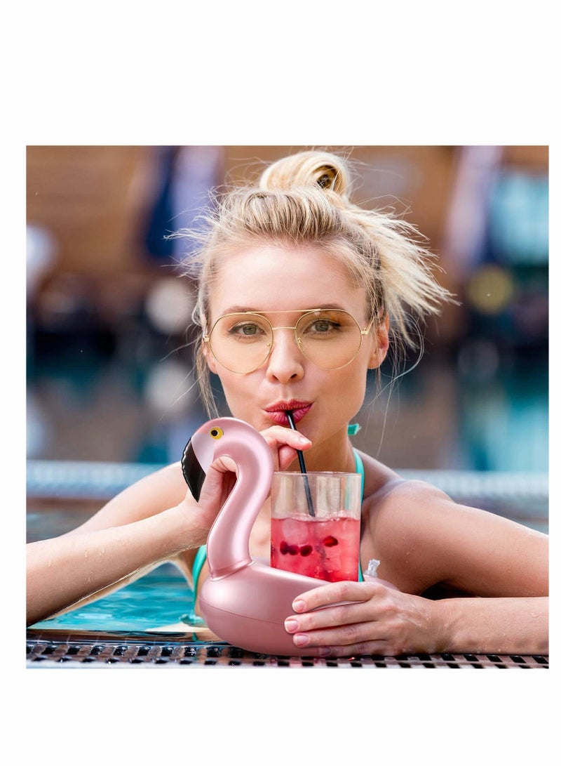 12PCS Hawaiian Party Decorations, Giant Inflatable Flamingo Pool Float Rose Gold Swim Ring Flamingo Float Water Toy For Fun，12 Pack Inflatable Flamingos Pink Pool Toys