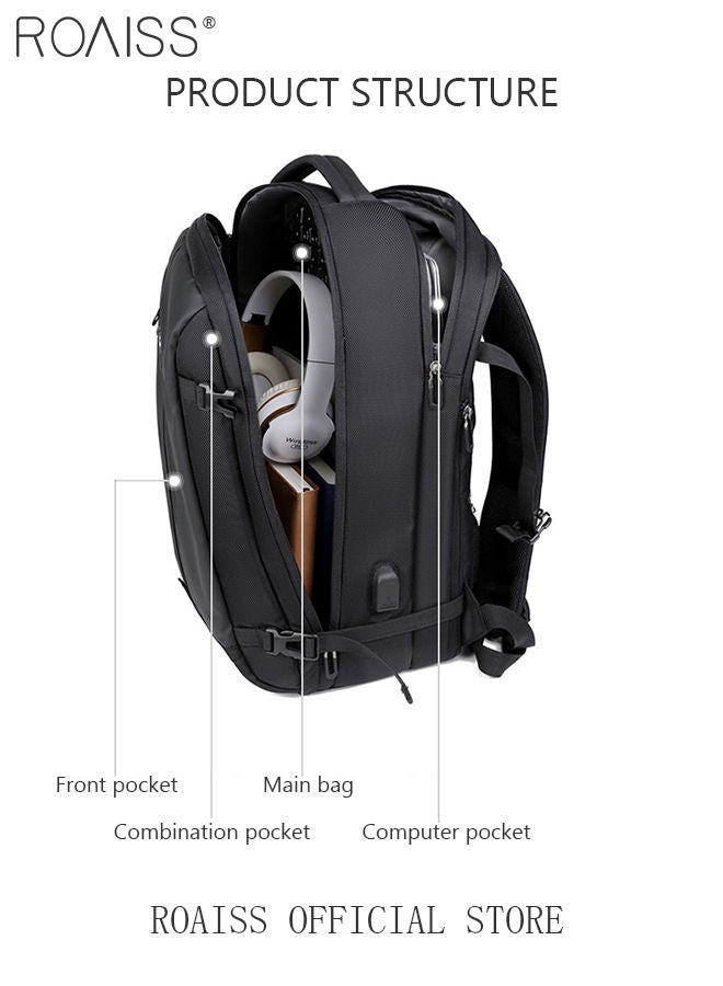 Fits 17 Inch Laptop Backpack Business Backpack 3 in 1 College Bookbag For Work School Travel Flight with USB Port Waterproof Casual Computer Daypack for Men