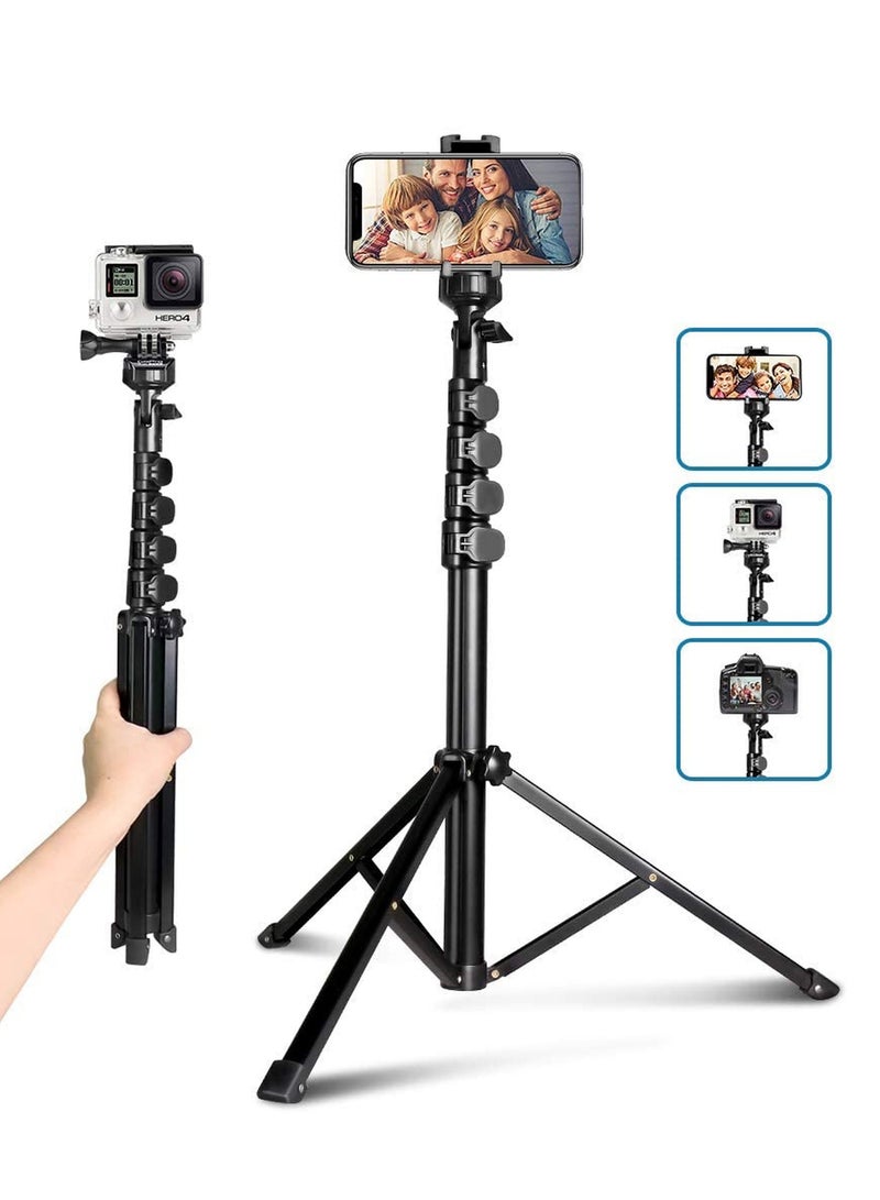 Camera & Mobile Phone Tripod Stand with Bluetooth Remote Control and Universal Tripod Head Mount, Perfect for Selfies/Video Recording/Vlogging/Live Streaming