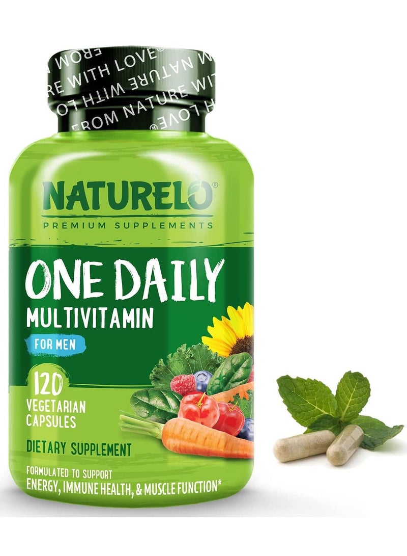 One Daily Multivitamin For Men 120 Vegetarian Capsules Formulated to support Energy, Immune Health &Muscle Function - Dietary Supplement