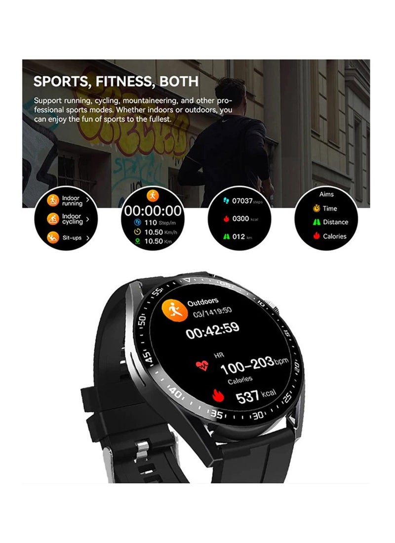 X-inova Unisex Smartwatch X5 Pro+ Wireless Charging Bluetooth 5.2 Voice Assistant Sports Fitness Health Watch For iOS 10 + Android 5 + Xiaomi 2 Straps Assorted Color Black