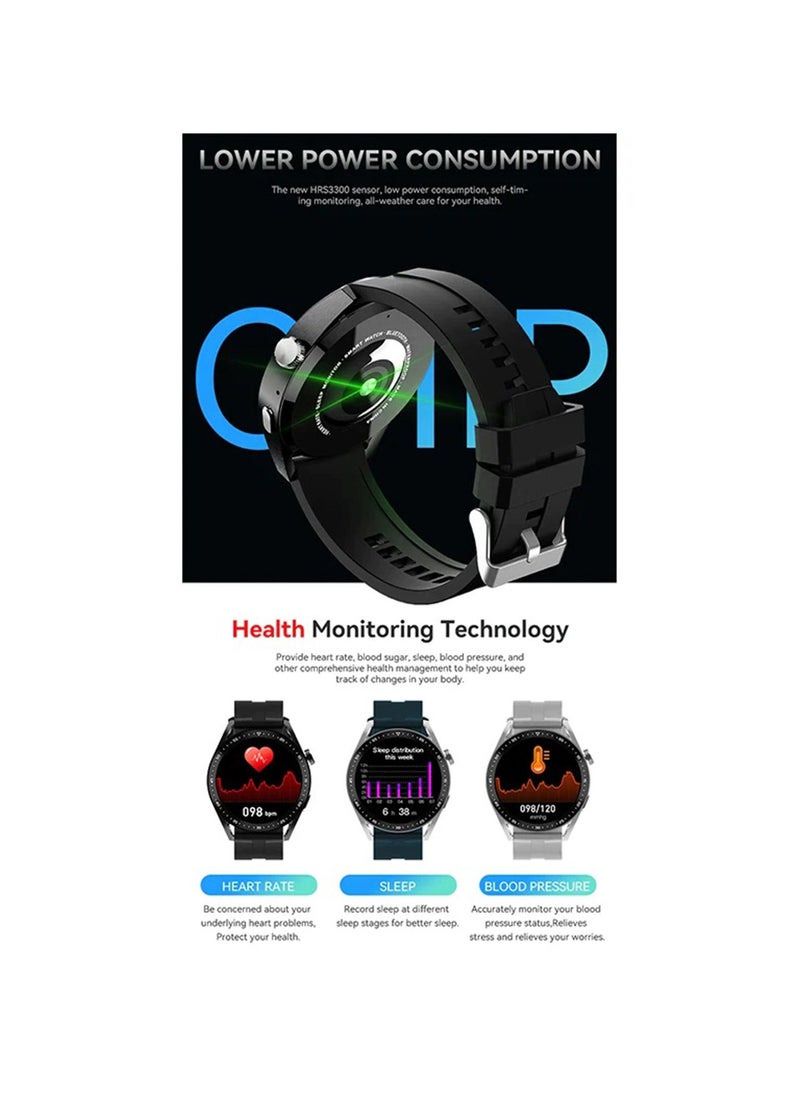 X-inova Unisex Smartwatch X5 Pro+ Wireless Charging Bluetooth 5.2 Voice Assistant Sports Fitness Health Watch For iOS 10 + Android 5 + Xiaomi 2 Straps Assorted Color Black