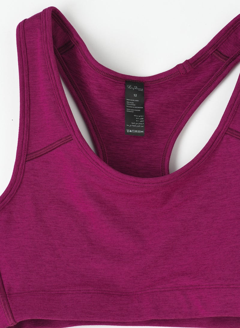 Sports Racerback Crop Top Maroon