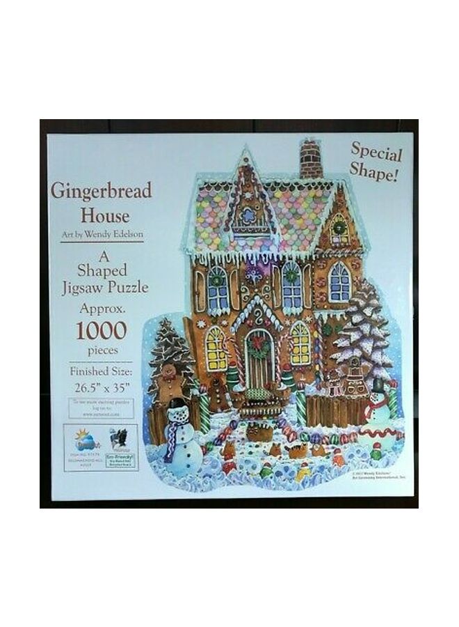 1000-Piece Gingerbread House Shaped Jigsaw Puzzle 97179