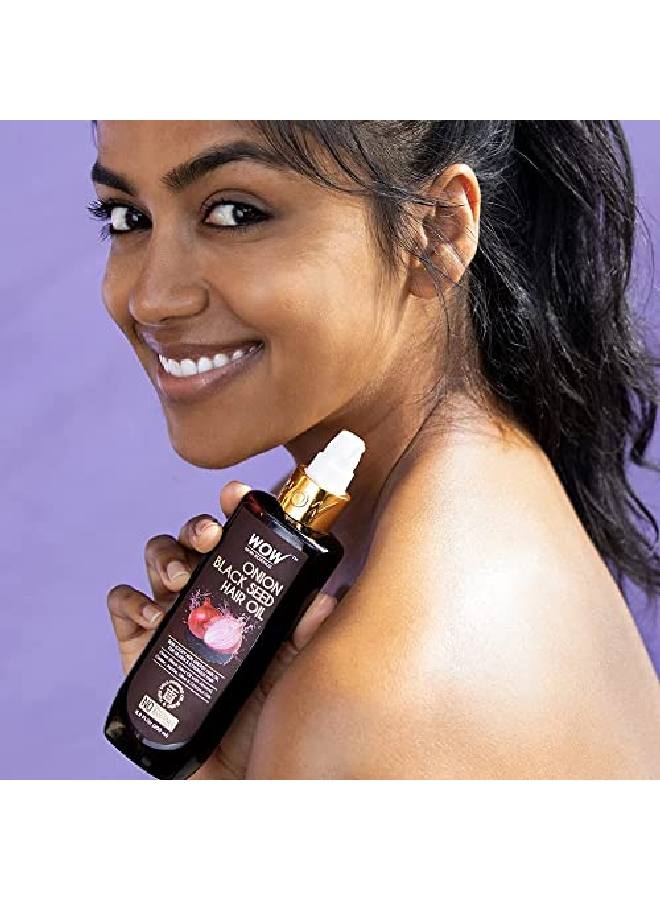Onion Black Seed Hair Oil For Dry Damaged Hair & Growth Oil Hair Care Natural Hair Growth Oil Hair Treatment For Dry Damaged Hair With Almond Castor Olive Coconut & Jojoba Oil