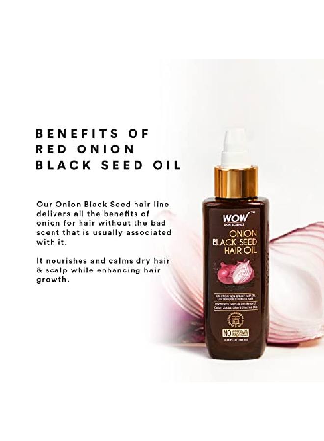 Onion Black Seed Hair Oil For Dry Damaged Hair & Growth Oil Hair Care Natural Hair Growth Oil Hair Treatment For Dry Damaged Hair With Almond Castor Olive Coconut & Jojoba Oil