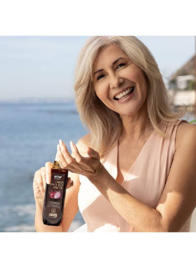 Onion Black Seed Hair Oil For Dry Damaged Hair & Growth Oil Hair Care Natural Hair Growth Oil Hair Treatment For Dry Damaged Hair With Almond Castor Olive Coconut & Jojoba Oil