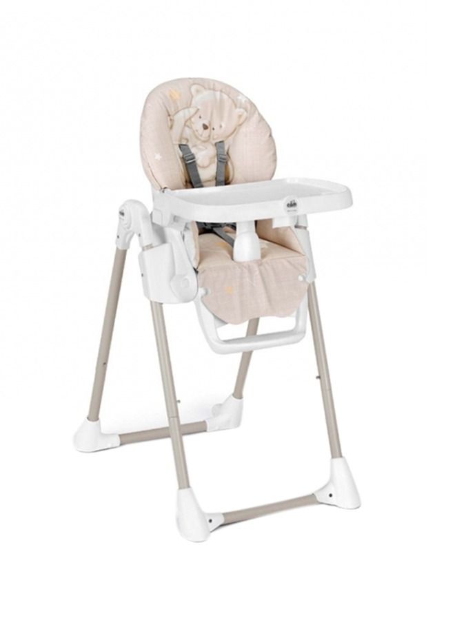 Pappananna Icon High Chair - White/Beige - Feeding Chair, Ultra Modern  High Chair, From 6 Months To 15 Kg, Soft Padding, 5-Point Safety Harness, Rear Castors, Super Compact, Made In Italy