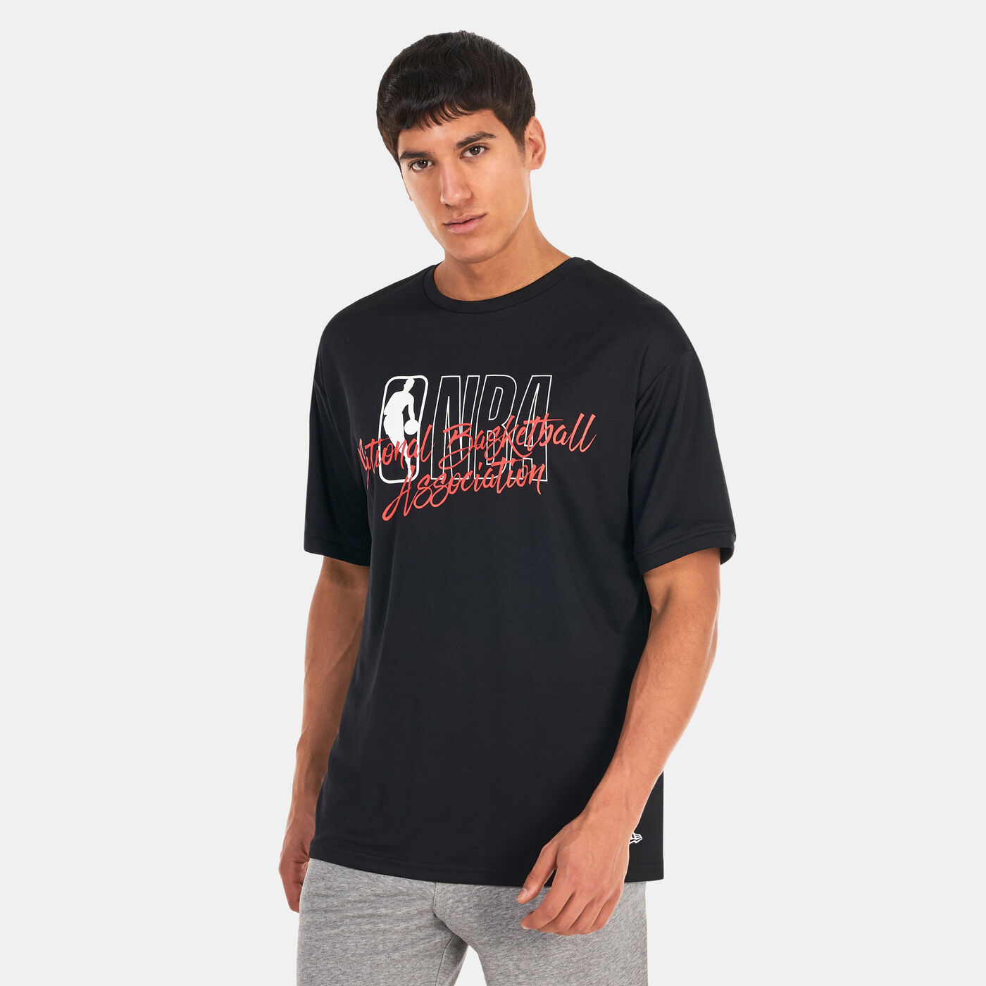 Oversized NBA Logo Script Mesh T-Shirt