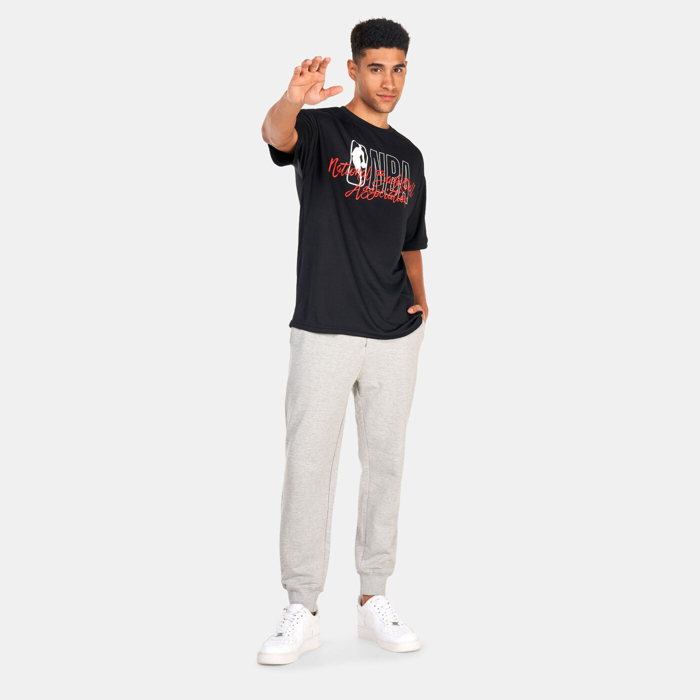 Oversized NBA Logo Script Mesh T-Shirt