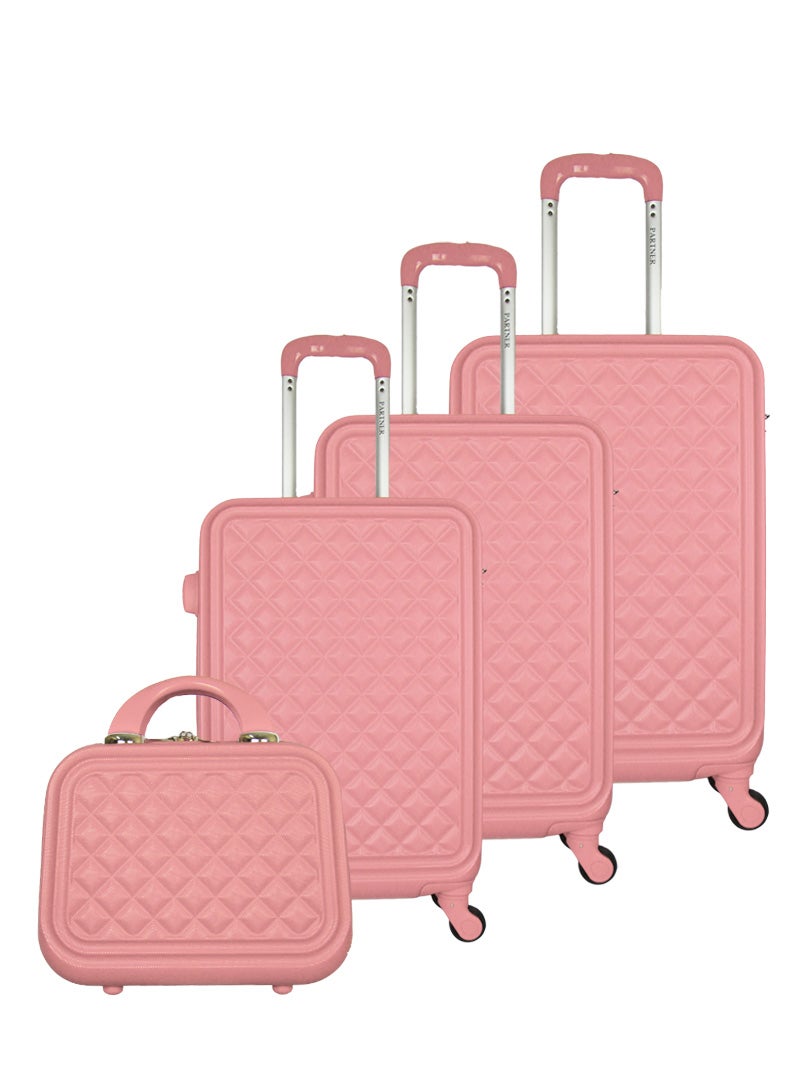 3-Piece Luggage Trolley Set With Briefcase Pink