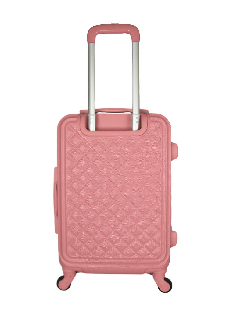 3-Piece Luggage Trolley Set With Briefcase Pink