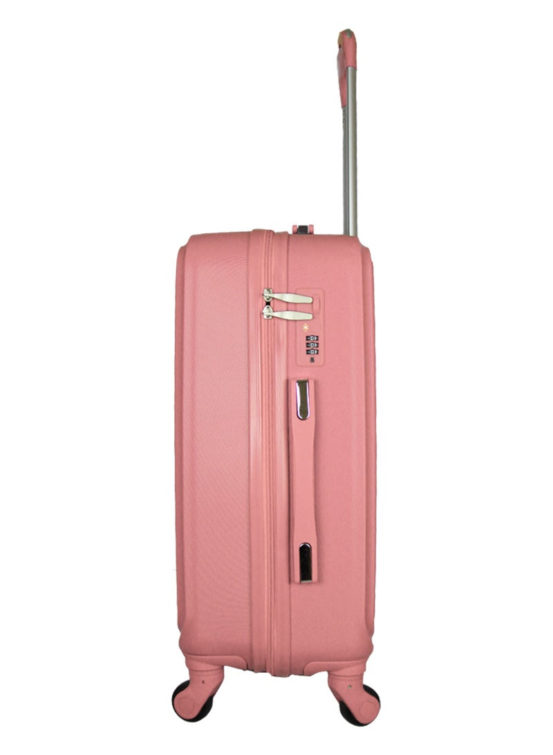 3-Piece Luggage Trolley Set With Briefcase Pink